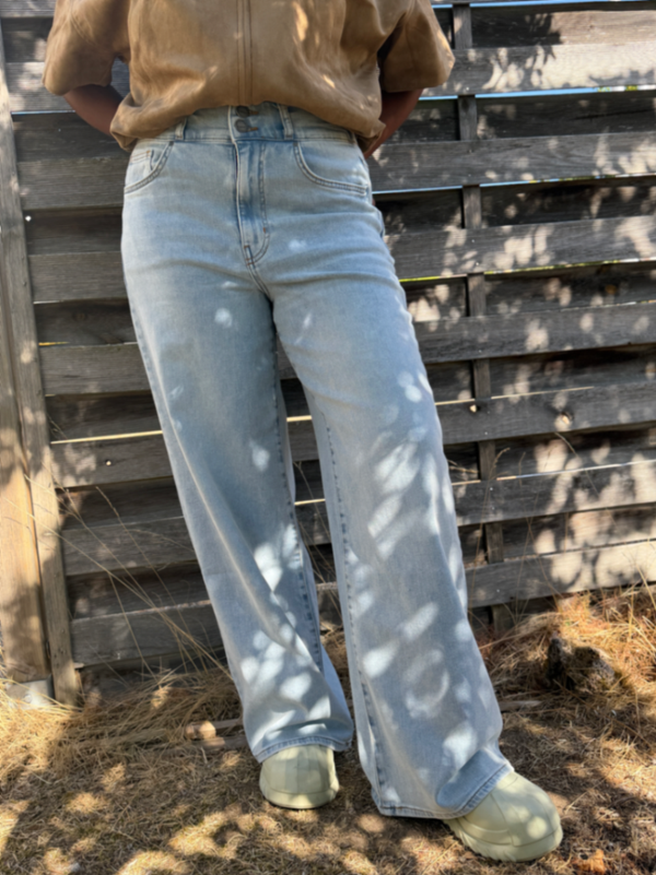 Wide Leg Jeans mit Komfortbund