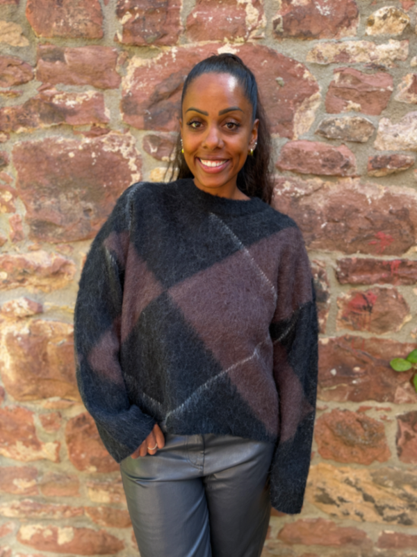 Pargyle Pullover mit Rautenmuster